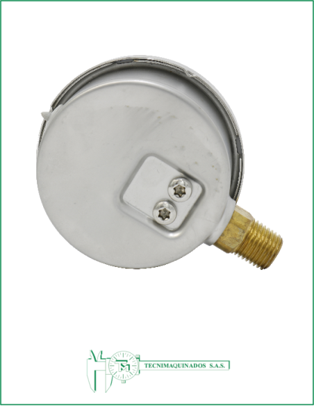 Manómetro Caja Acero Inoxidable 2.5", Conexión Vertical 1/4" NPT en Bronce