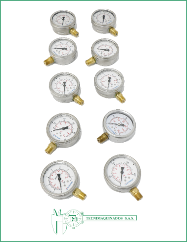 Manómetro Caja Acero Inoxidable 2.5",...