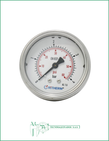 Manómetro Caja Acero Inoxidable 2.5",...