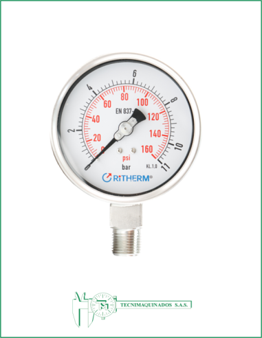 Manómetro Total Acero Inoxidable 2.5"...