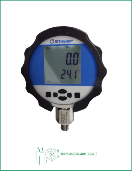 Manómetro Digital Totalmente en Acero Inoxidable 4", Conexión Vertical 1/4" NPT